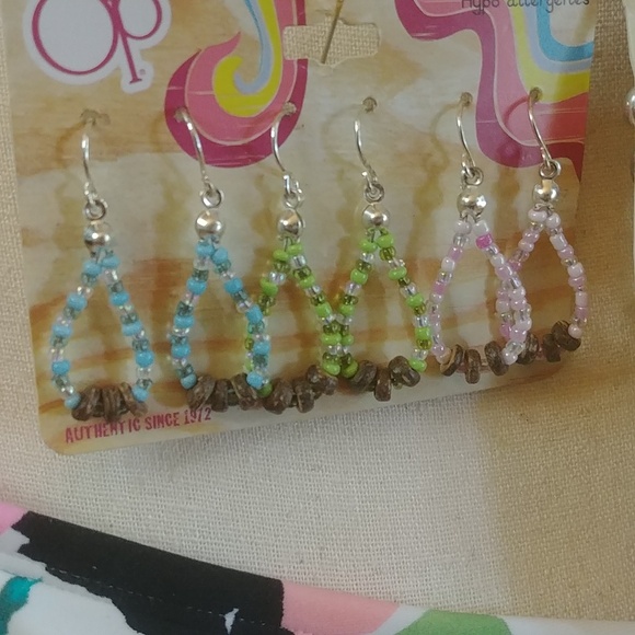 NWT OP Trio of Anklets and Trio of Beaded Earrings Boho - Picture 7 of 8